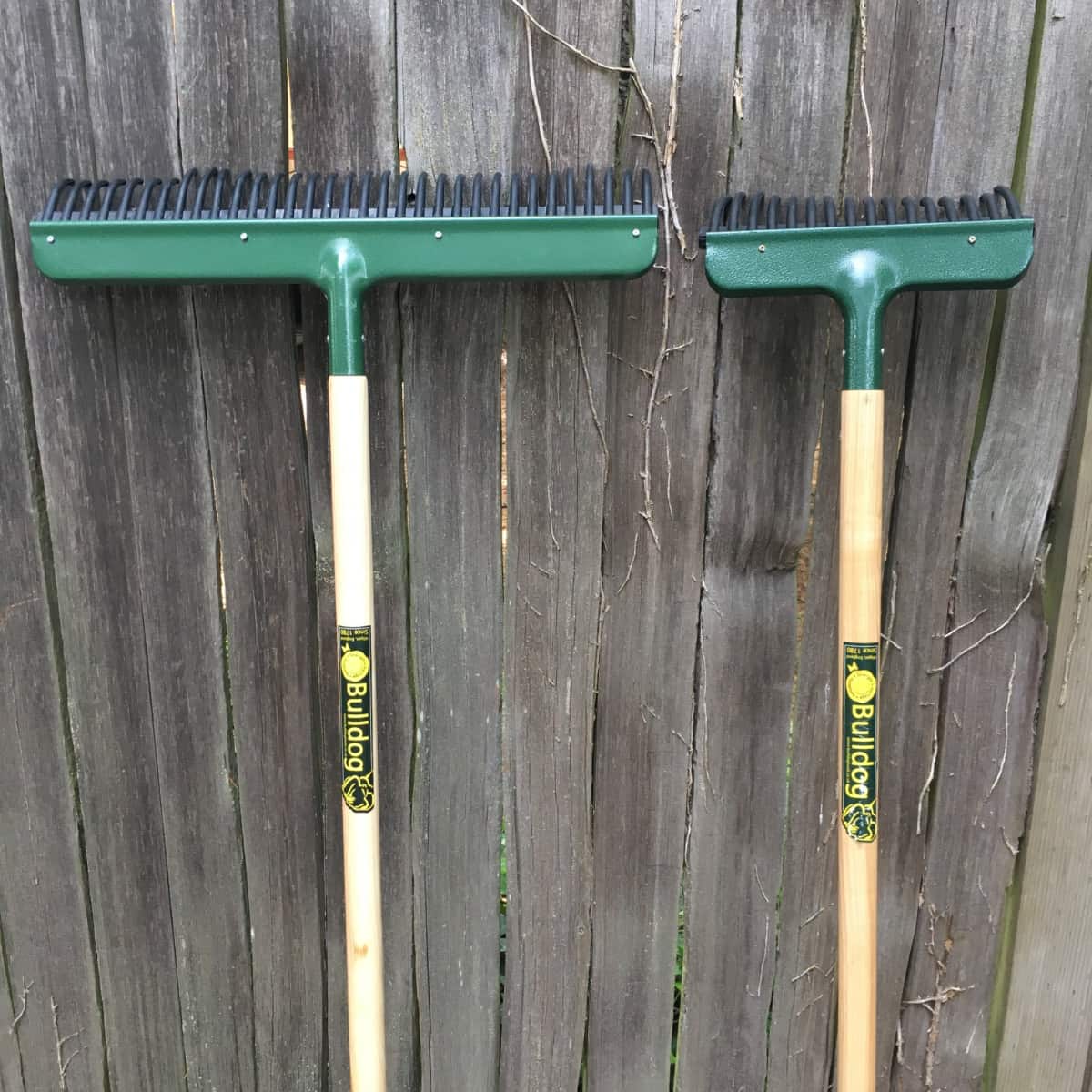 Choose from the 20-inch wide wizard rake or the 10-inch wide merlin rake depending on the size area you are clearing and spaces you need to get the rake into. The rubber tines are replaceable, so don't worry about wearing them out.