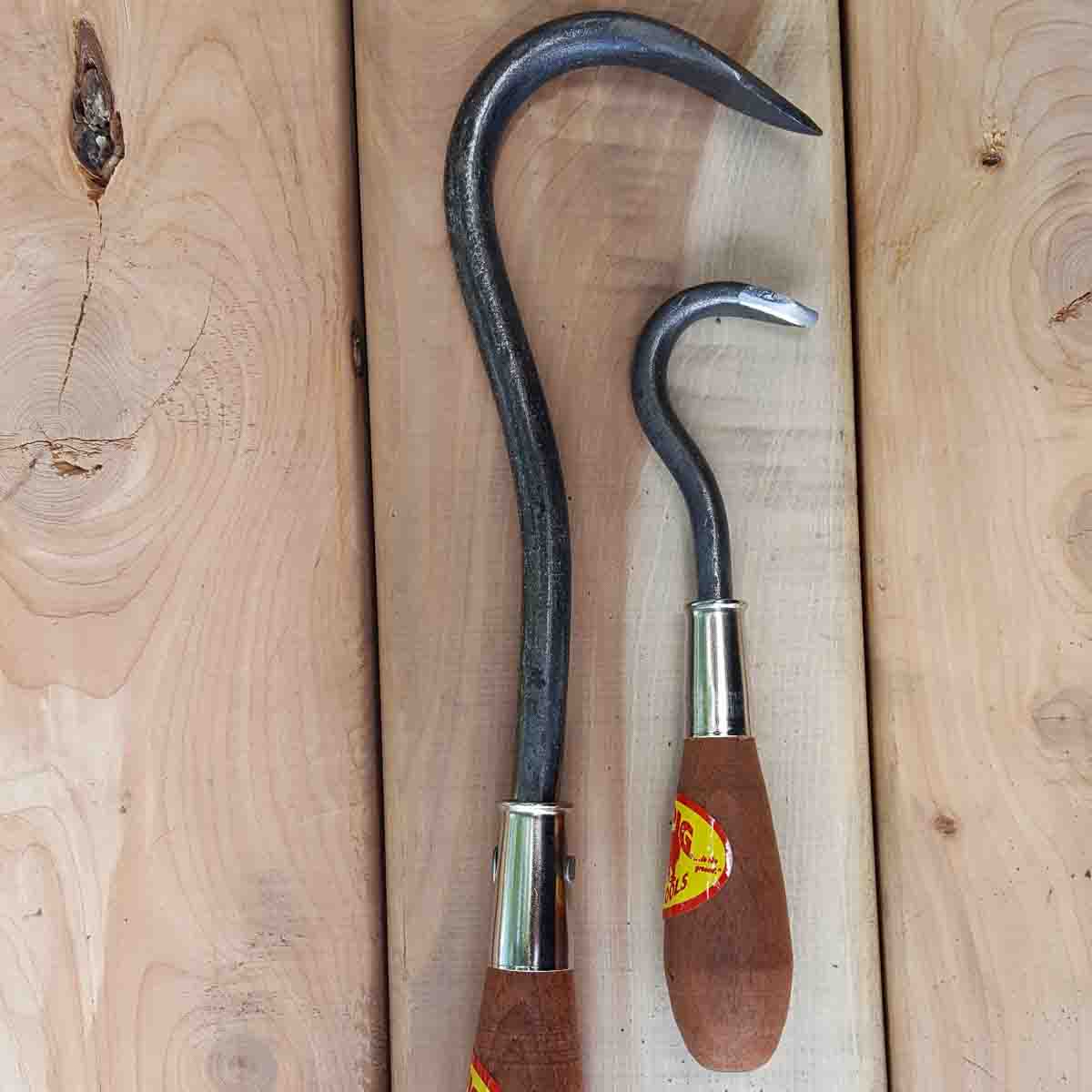 The finger hoe works to cultivate soil outdoors, while the houseplant cultivator works for really tight spaces or child helpers.