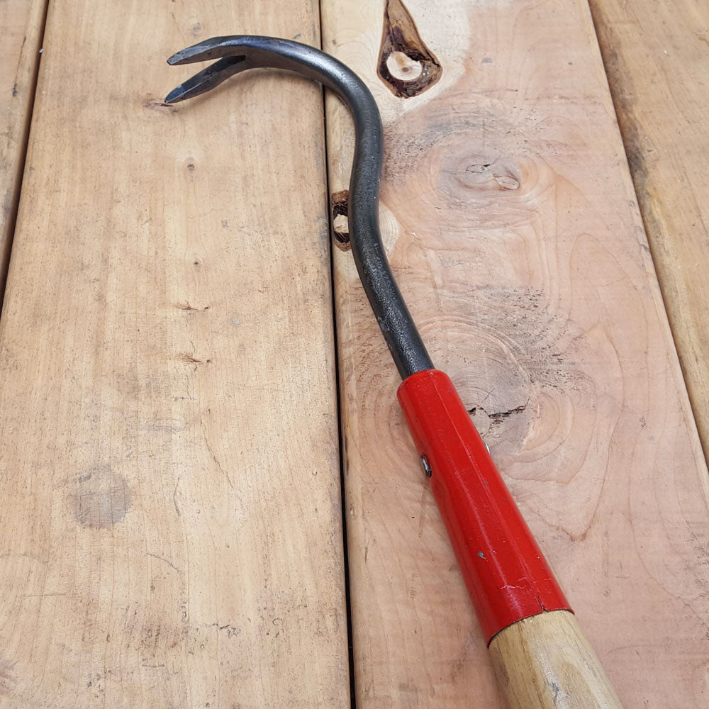 The split end of this cultivator gives just a little bit more width for breaking up soil. It also doubles as a weeder.