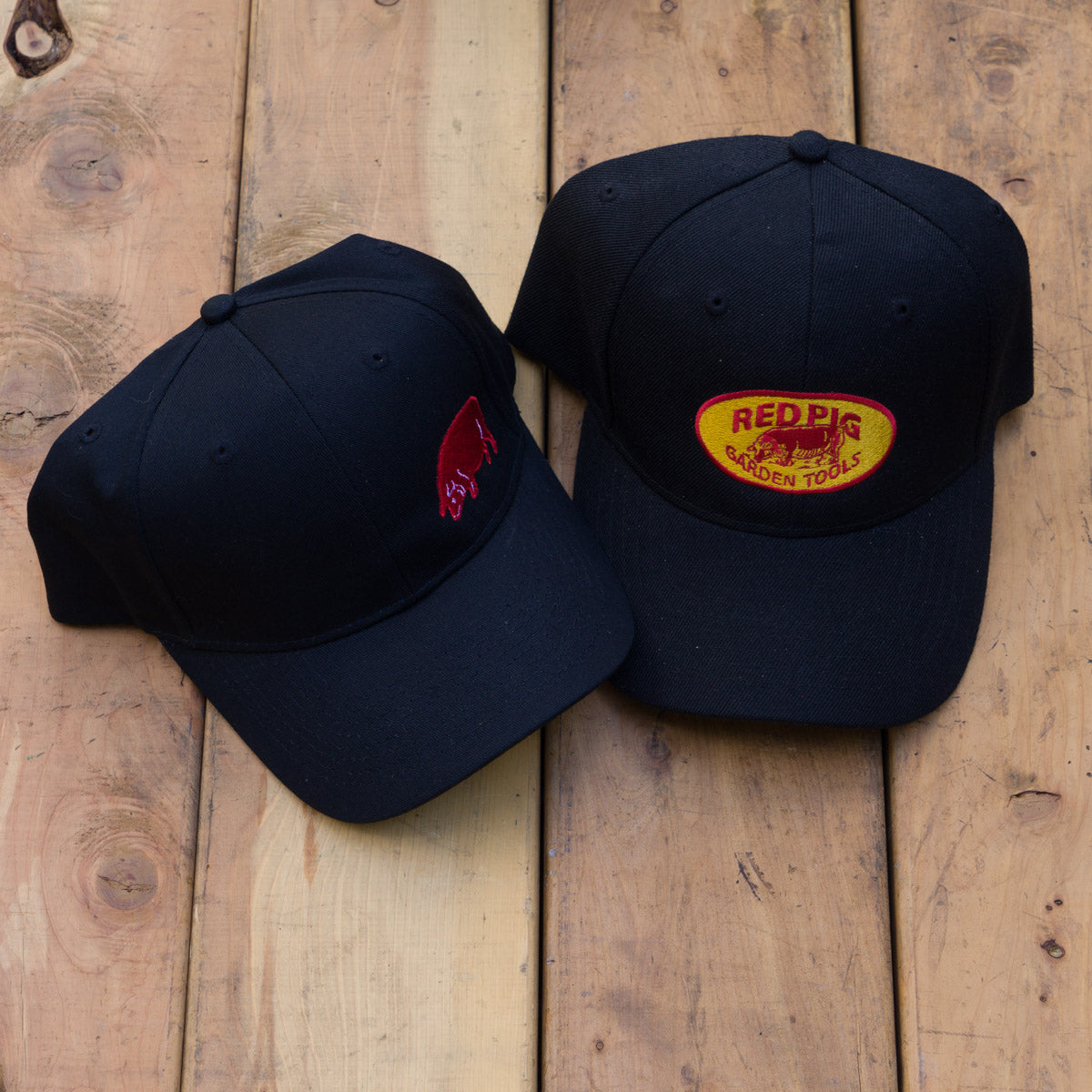 Black in cotton twill and black wool blend side by side.
