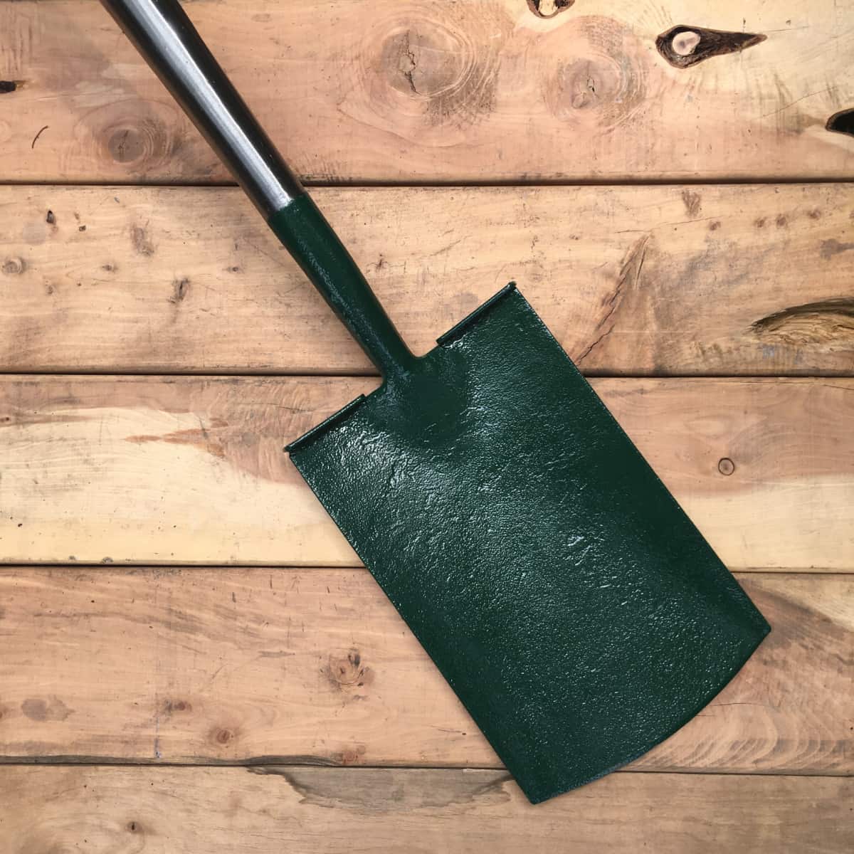 The treaded garden spade is meant for really moving dirt, at 11.5" tall, the blade is forged from a single piece of metal that rises another 11" up the handle.