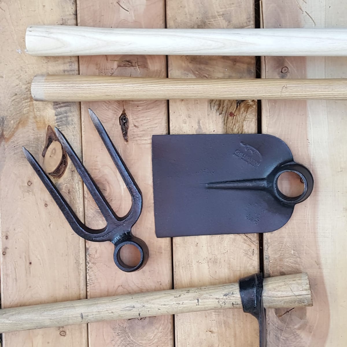 The Canterbury hoe and peasant or "eye" hoe are cousins and work horses in the field.