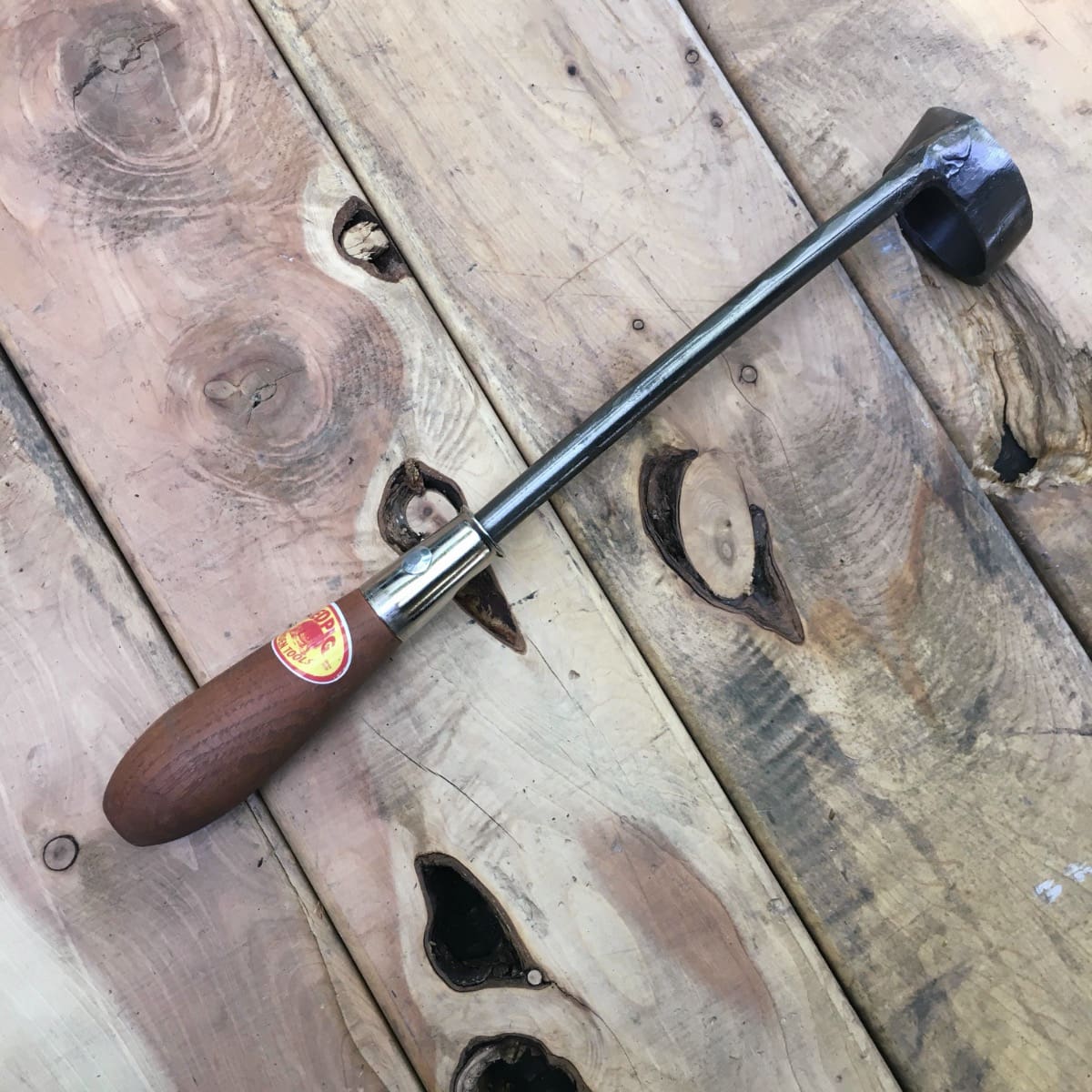 The hand held circle hoe is excellent for weeding around recently planted shrubs, young trees, and vegetables.