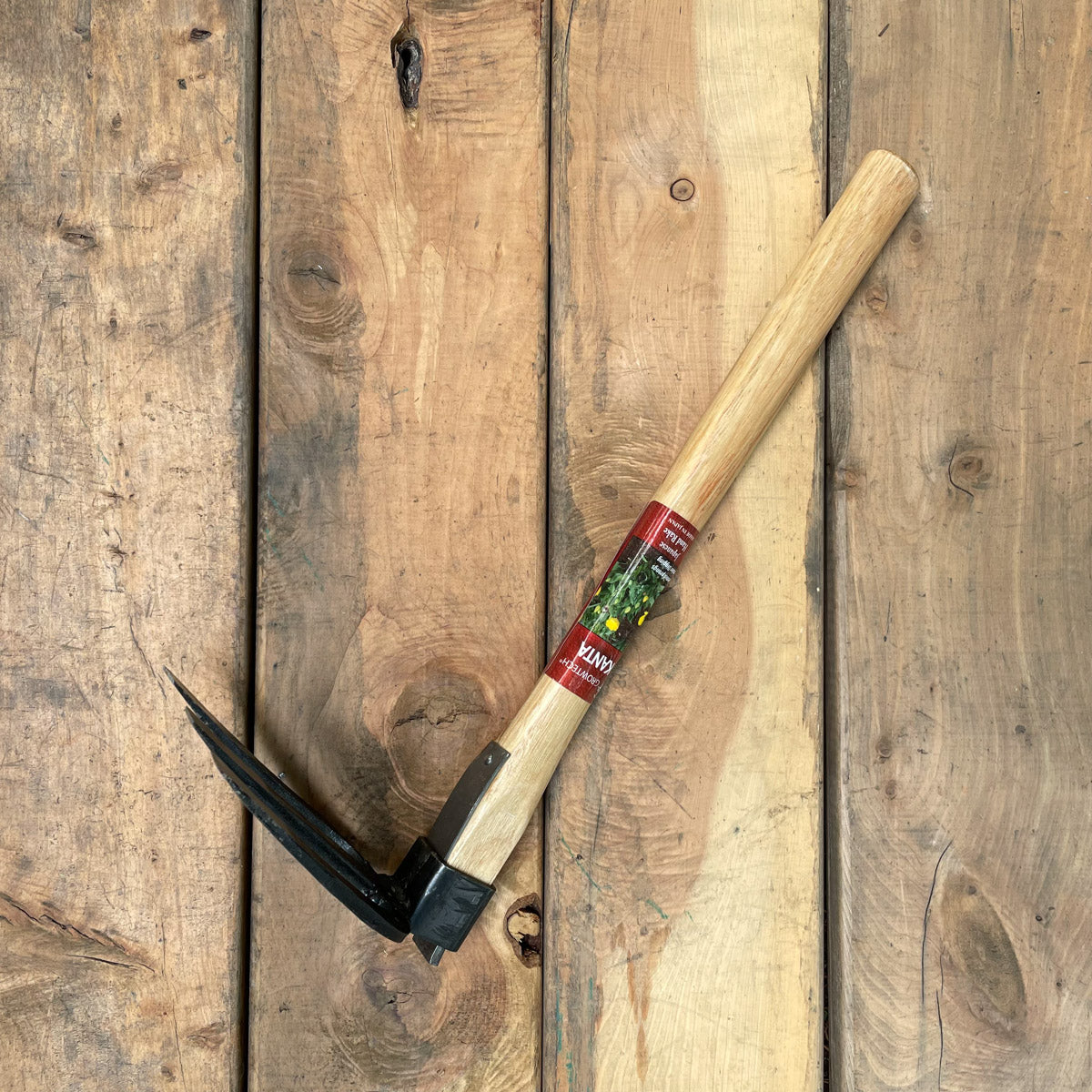 The Kanta hand rake is a versatile tool for raking and weeding.