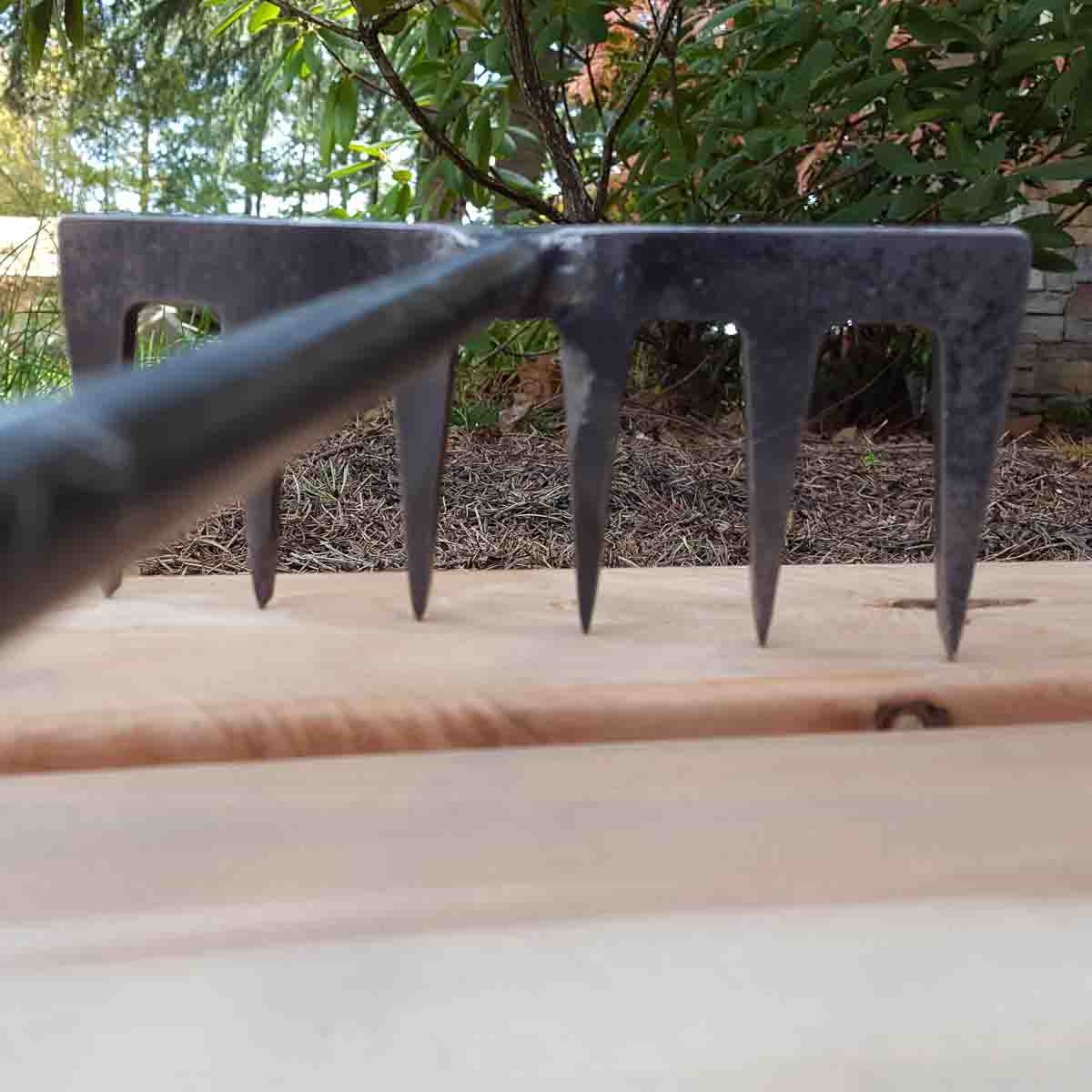 Hand rakes are used for clearing out leaves and detritus from under and around shrub, clearing vegetation from pebbles or sand, and light cultivation.