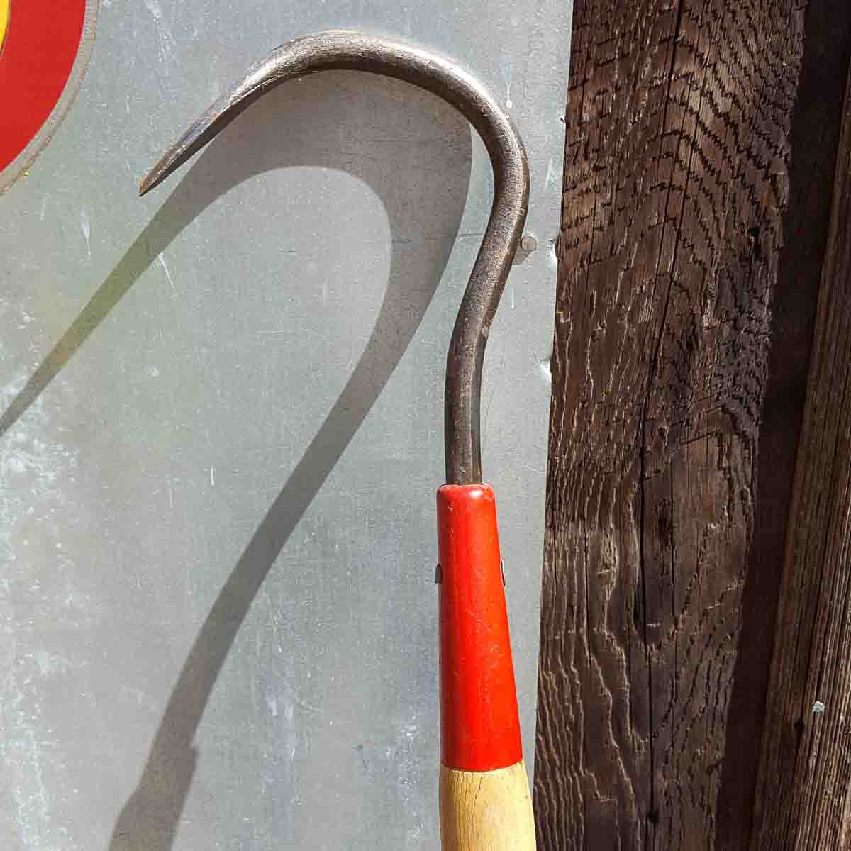 The shank of the tool head fits inside the wood handle with the tang-and-ferrule connection and is through-riveted to ensure the head will not come loose from the handle.