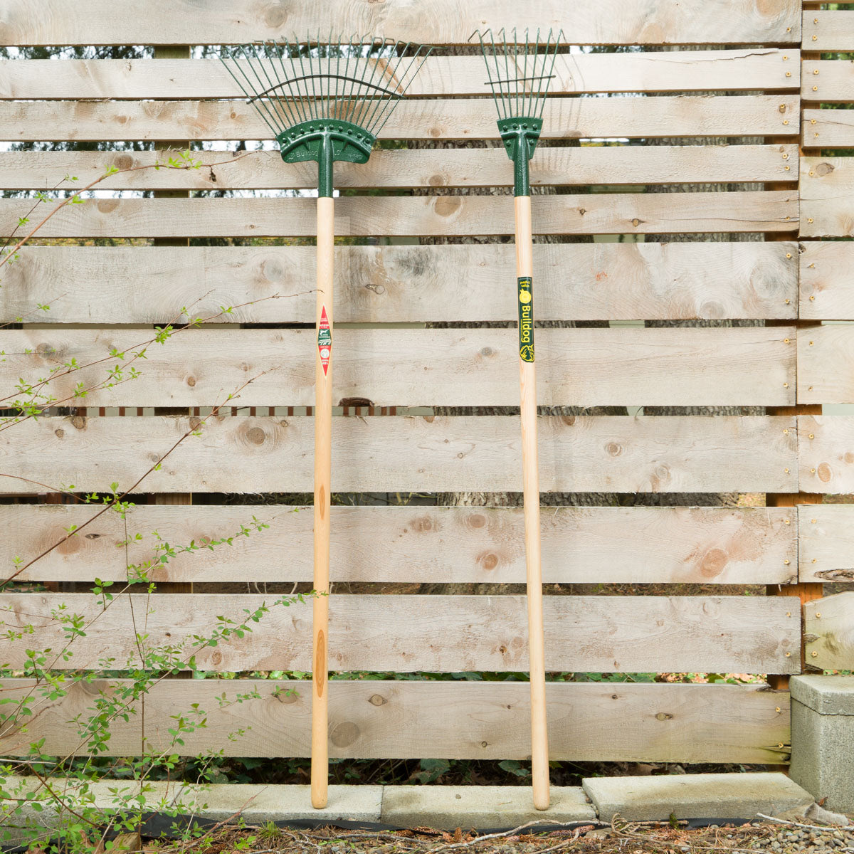 Left: 20-Tine Metal Rake, Right: 8-Tine Metal Rake